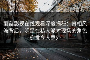 蘑菇影视在线观看深度揭秘：真相风波背后，明星在私人派对现场的角色愈发令人意外