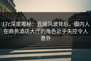 17c深度揭秘：丑闻风波背后，圈内人在商务酒店大厅的角色近乎失控令人意外