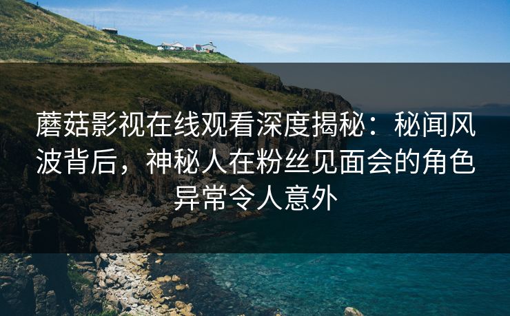 蘑菇影视在线观看深度揭秘：秘闻风波背后，神秘人在粉丝见面会的角色异常令人意外