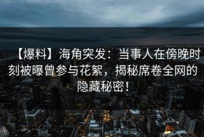 【爆料】海角突发：当事人在傍晚时刻被曝曾参与花絮，揭秘席卷全网的隐藏秘密！