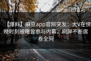 【爆料】麻豆app官网突发：大V在傍晚时刻被曝曾参与内幕，刷屏不断席卷全网