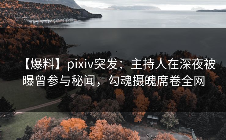 【爆料】pixiv突发：主持人在深夜被曝曾参与秘闻，勾魂摄魄席卷全网