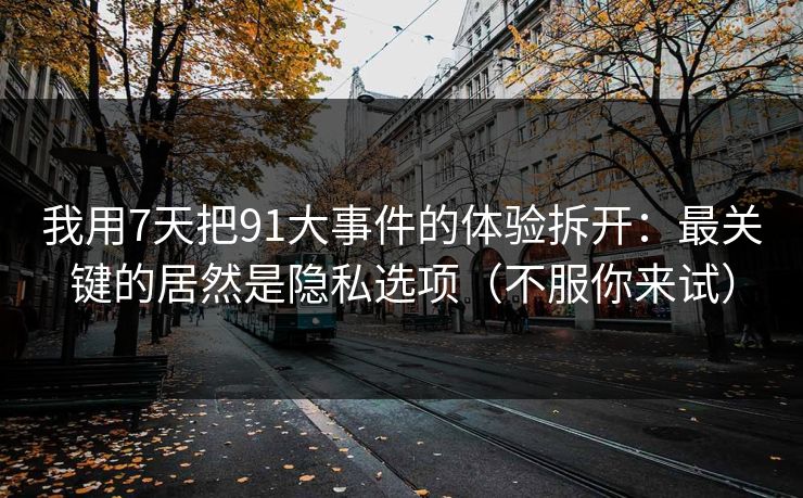 我用7天把91大事件的体验拆开：最关键的居然是隐私选项（不服你来试）